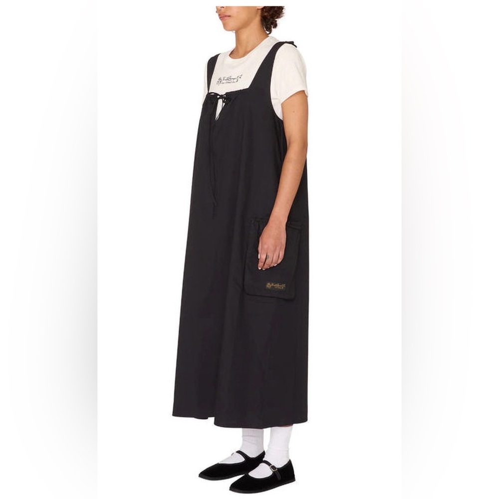 Obey CEREMONY CINCH DRESS Black Sleeveless Maxi Dress